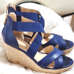 Liz Claiborne Helena Navy Blue Wedge Sandals